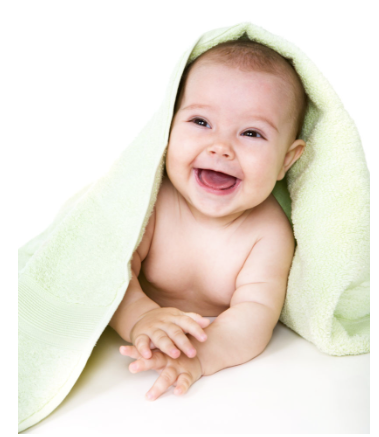 婴儿看动画片 边笑边看